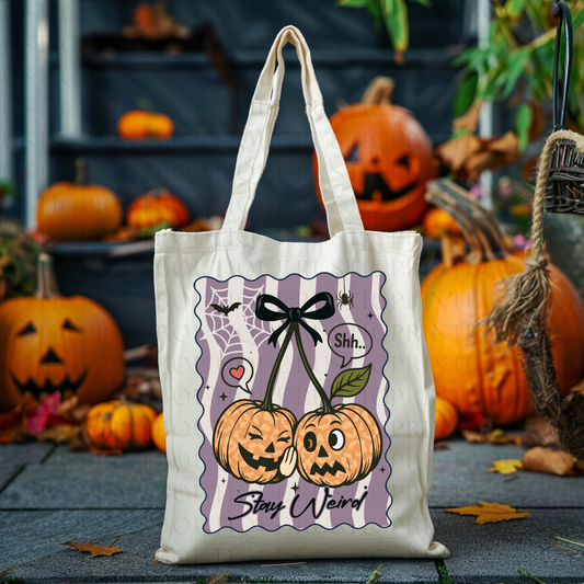 Halloween Tote Bag Trick or Treat Bag Halloween Vintage Tote Bag