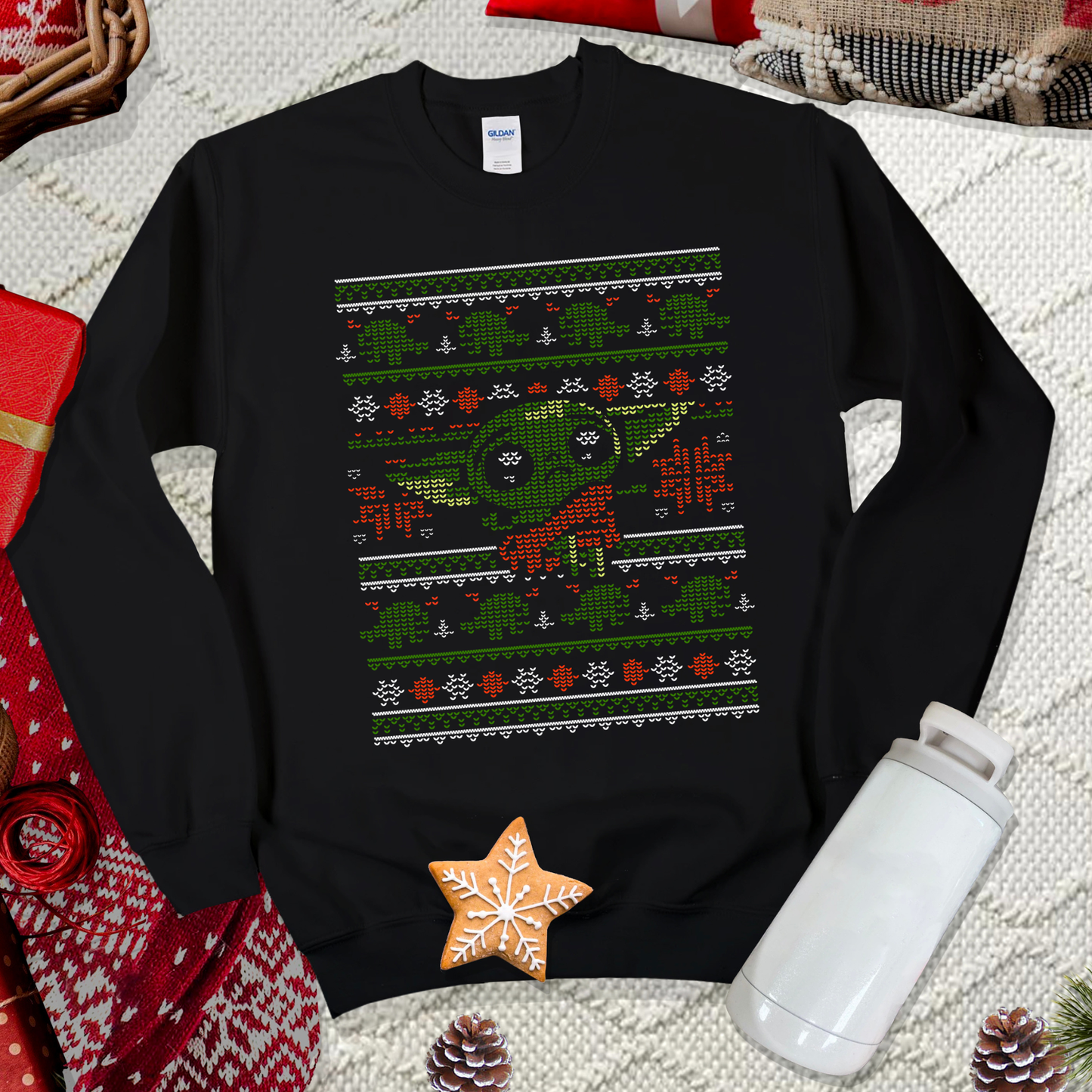 Ugly Christmas Sweater Holiday Crewneck Vintage Ugly Christmas Sweatshirt