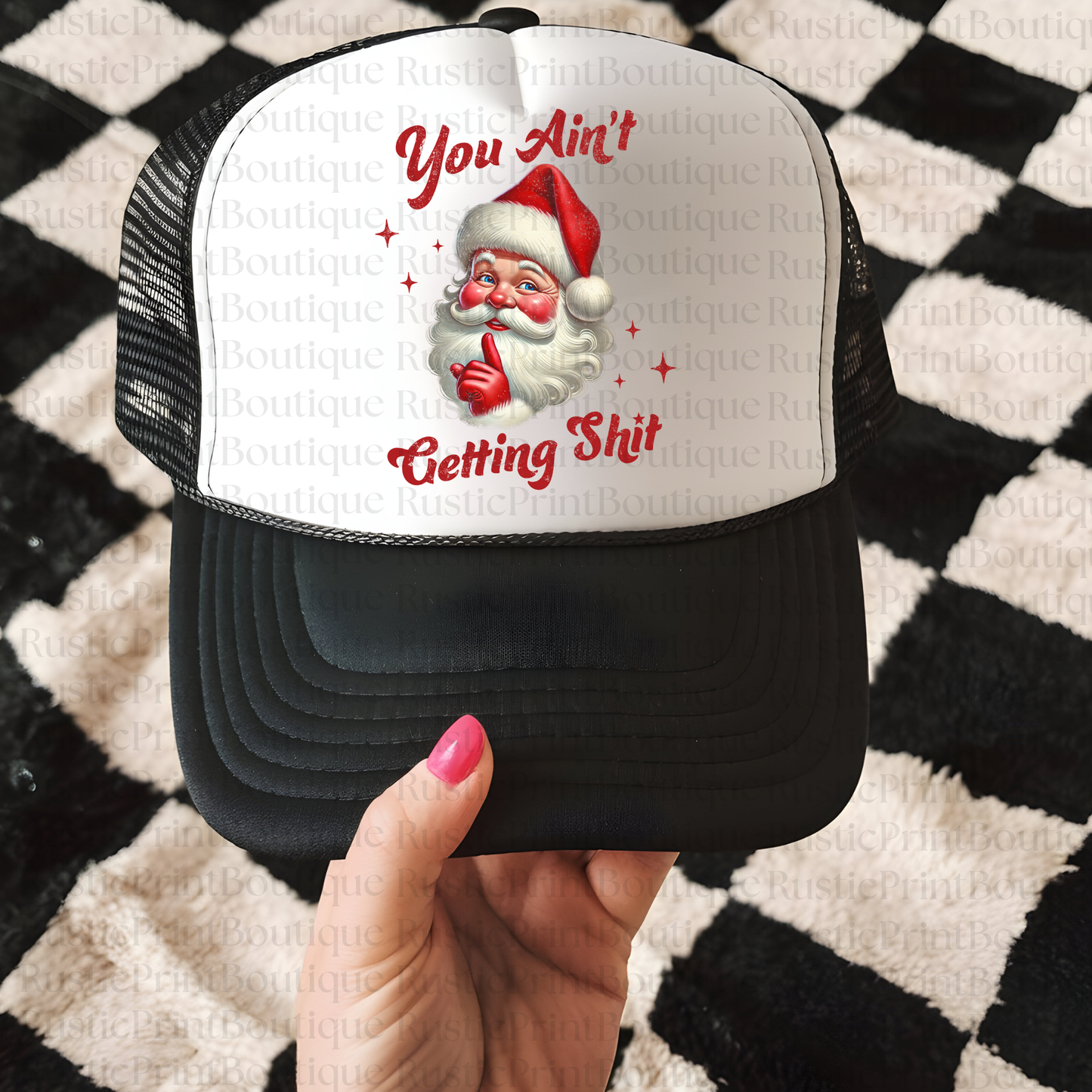 Christmas Hat Christmas Trucker Hat Santa Hat Snapback Trucker Hat