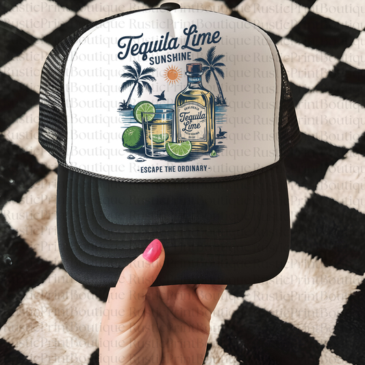VIntage Trucker Hat Trucker Hat Snapback Tequila Lime Beach Snapback