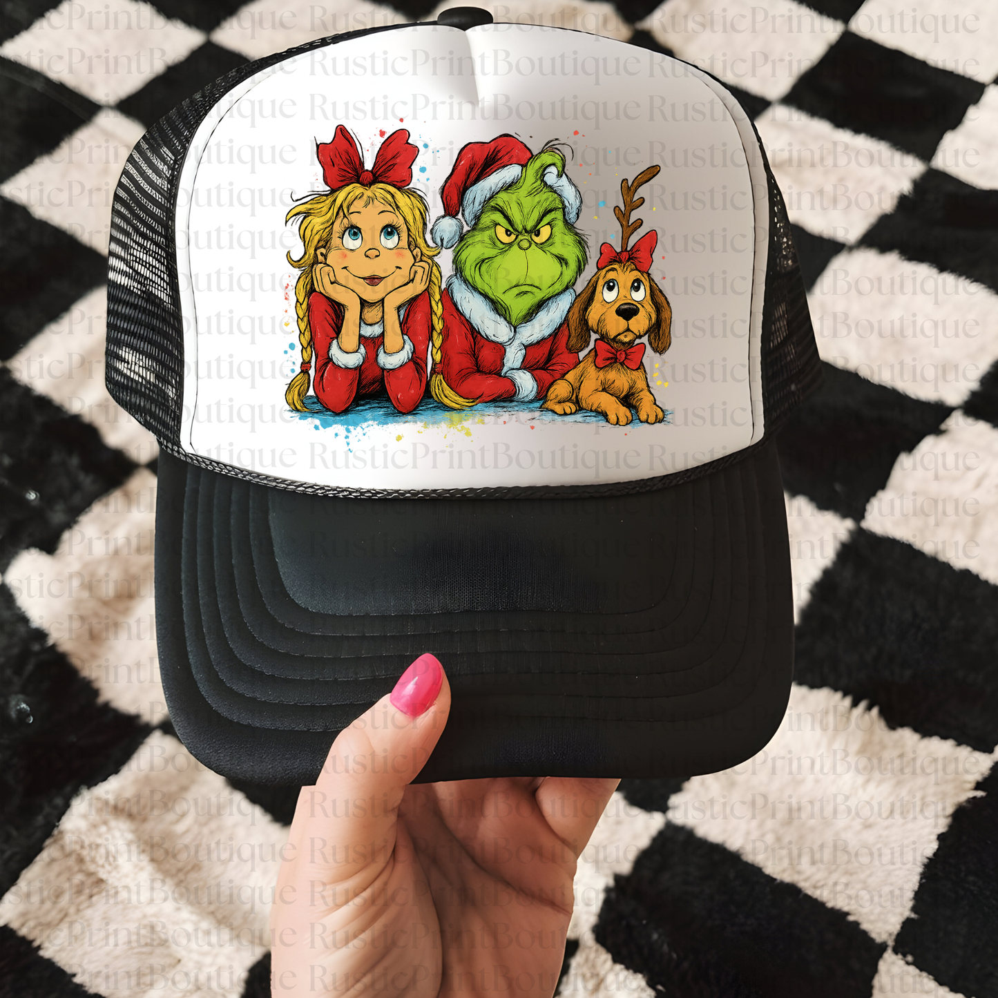 Christmas Hat Christmas Trucker Hat Hat Snapback Trucker Hat Grinchmas Hat