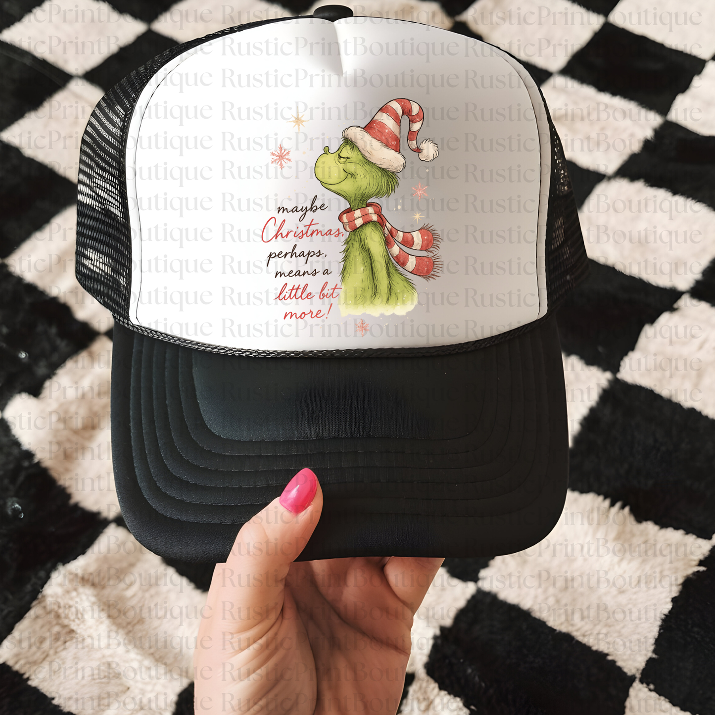 Christmas Hat Christmas Trucker Hat Hat Snapback Trucker Hat Grinchmas Hat