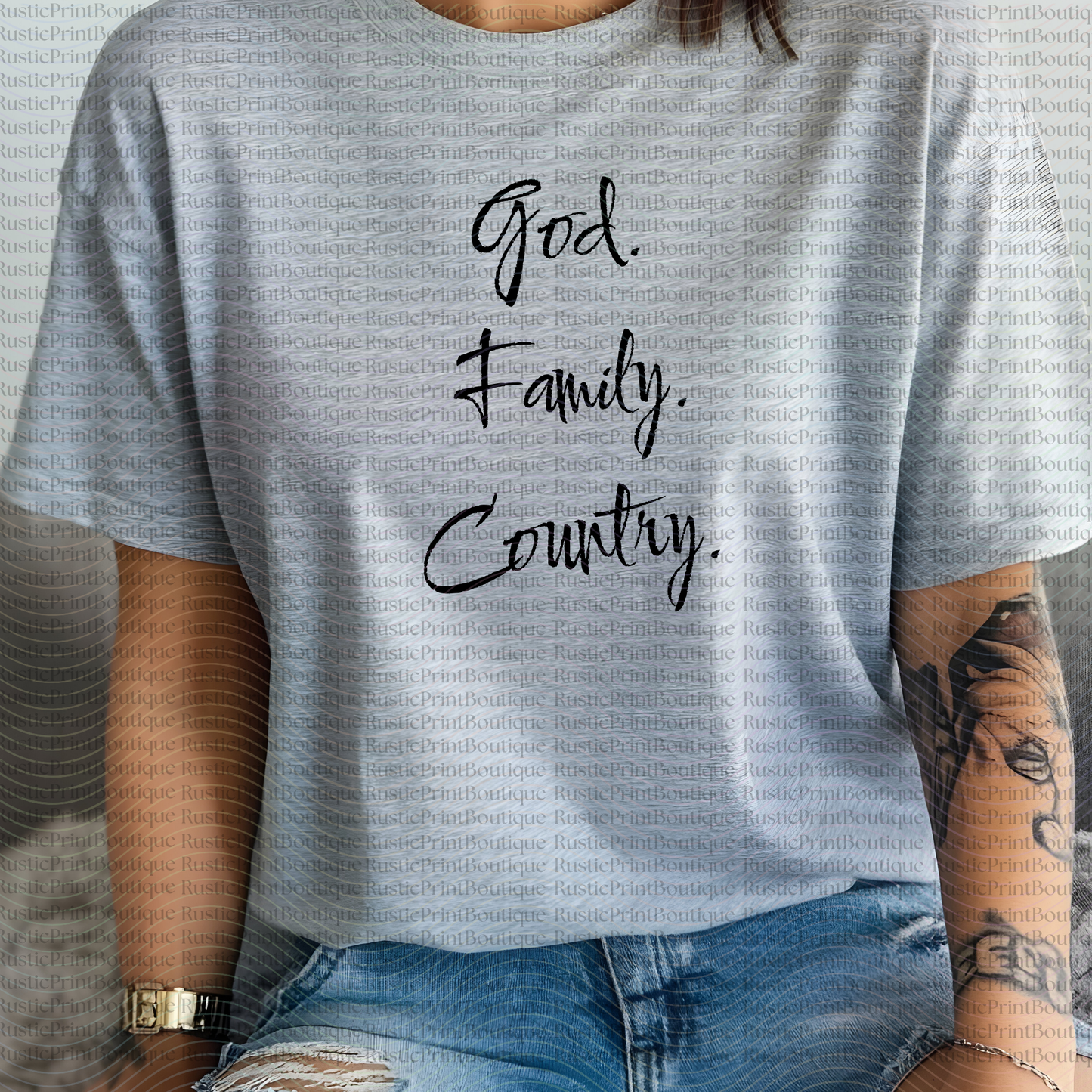 God Family Country T-Shirt Vintage Unisex Tee