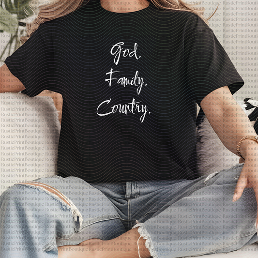 God Family Country T-Shirt Vintage Unisex Tee