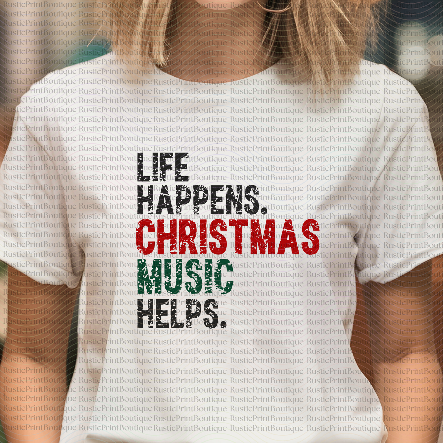 Christmas T-Shirt Life Happen Christmas Music Helps Xmas Shirt