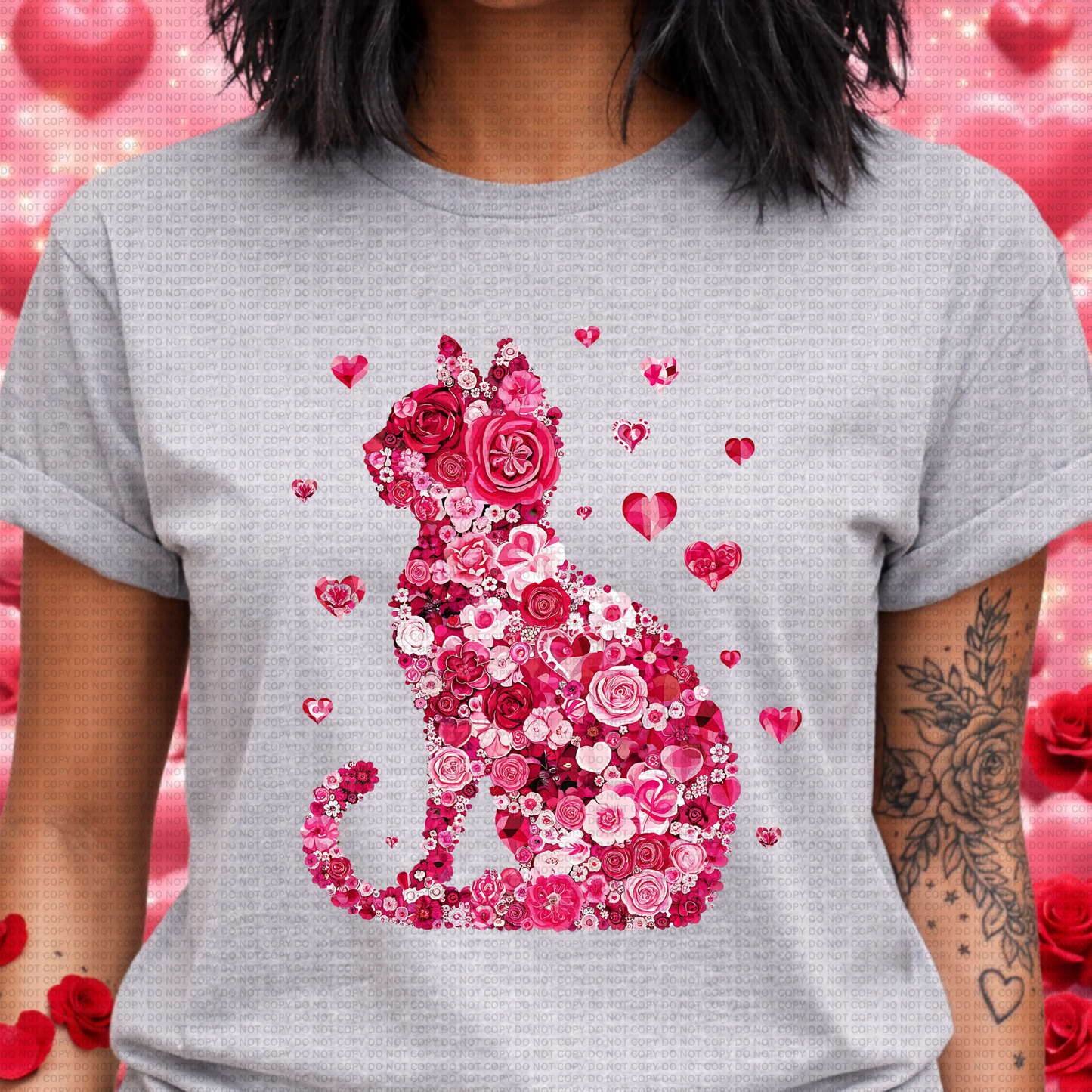 Cat Valentine T-Shirt Funny Cat Lover Valentine Gift Graphic Tee Unisex Cotton