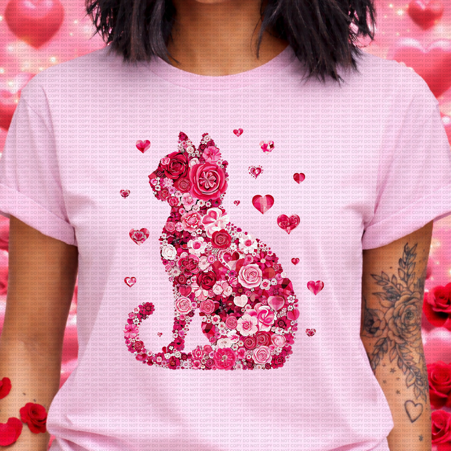 Cat Valentine T-Shirt Funny Cat Lover Valentine Gift Graphic Tee Unisex Cotton